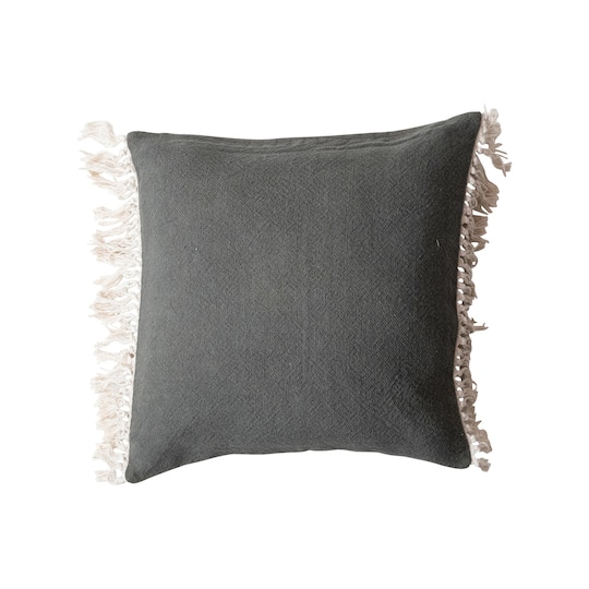 Hello Honey® 20" Teal Soft Cotton Pillow with Fringe